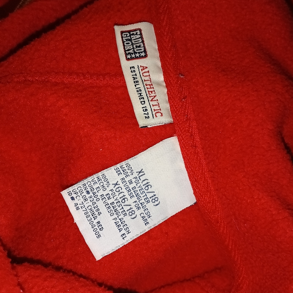 Red Fleece Button Front Jacket - Picture 6 of 6